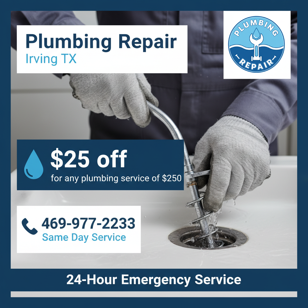 Plumbing service coupons Irving TX - save on repairs